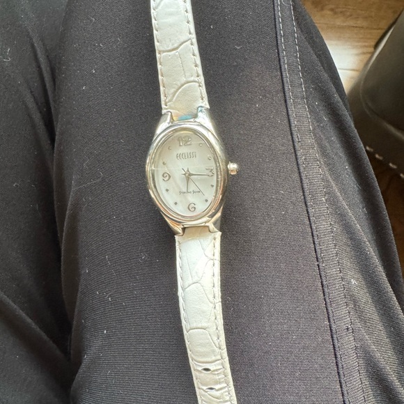 Ecclissi Sterling Silver Watch with White Leather Strap main image 10